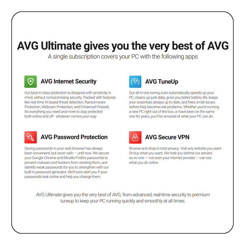 AVG Ultimate 2025 - 10 Devices - 2 Years - [Download] gallery