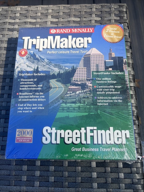 Rand McNally StreetFinder and TripMaker PC CD 4 Disc Set Big Box Sealed