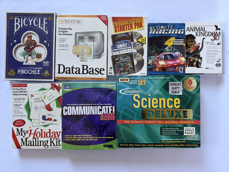 Huge Lot of Vintage Software & Games on CD-ROM New Factory Sealed Big Box gallery