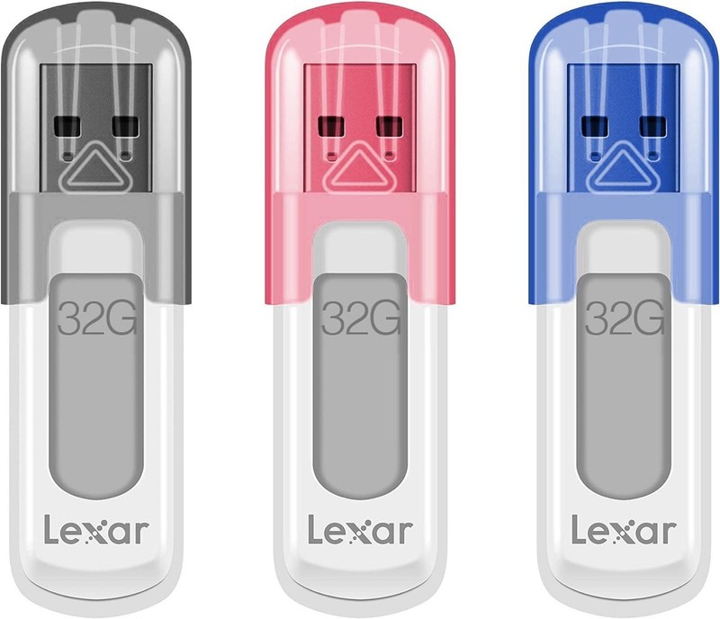 Lexar 32GB 3-Pack JumpDrive V100 USB 3.2 Gen 1 Flash Drive for Storage Expans...