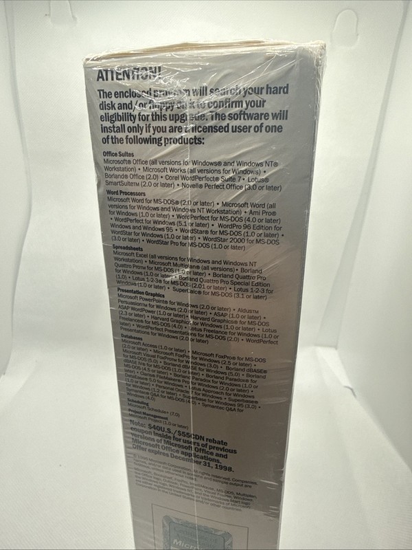 NEW Vintage Microsoft Office 97 Pro Edition Upgrade SEALED Collectable Big Box gallery