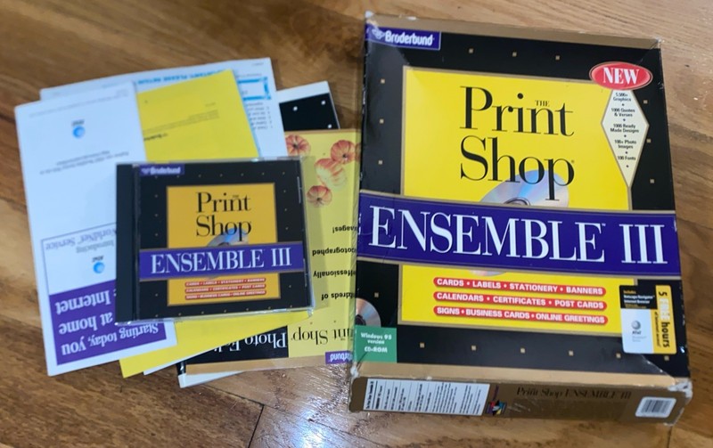 Print Shop Ensemble III 3 PC CD create custom cards labels stationery calendars+