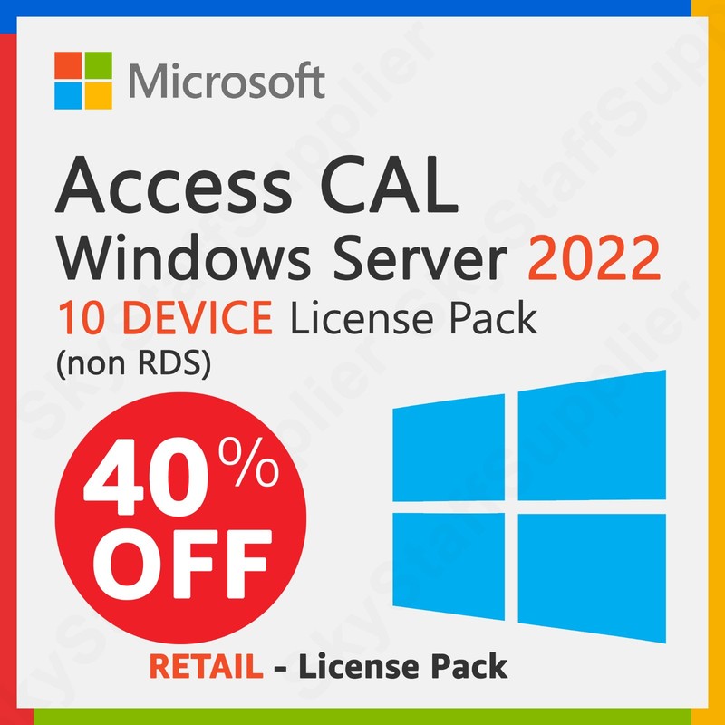 10 Device ACCESS CALs (not RDS) for Microsoft Windows Server 2022 Retail PACK gallery