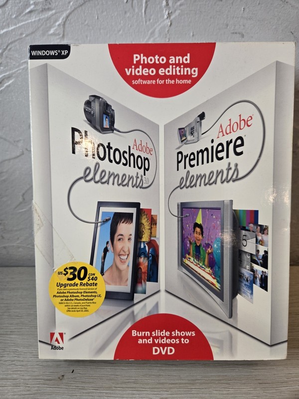 VINTAGE SEALED Windows XP Adobe Photo And Video Editing J122