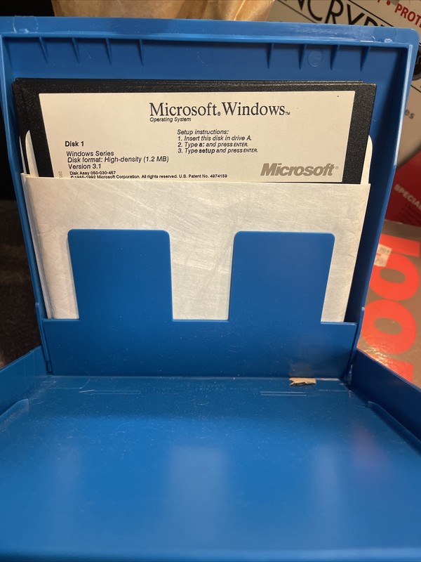 Microsoft Windows Version 3.1 w/ User’s Guide & Seven 5.25 Disks, Dated 1992
