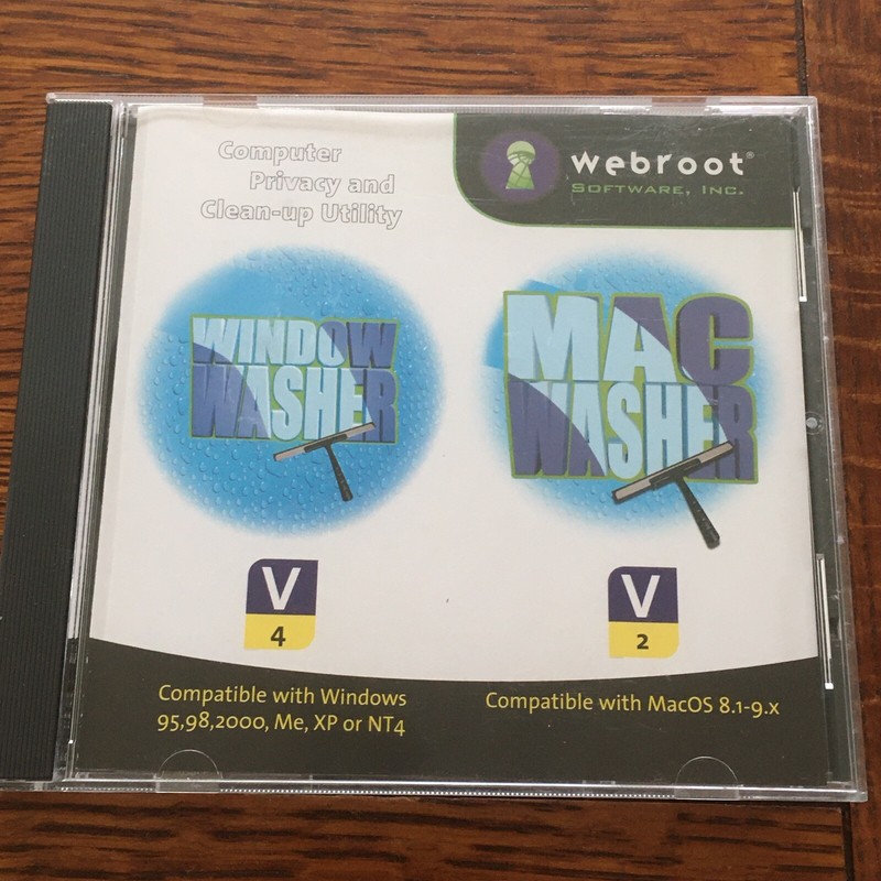 Webroot Window Washer / Mac Washer Privacy and Clean Up CD-ROM 2001