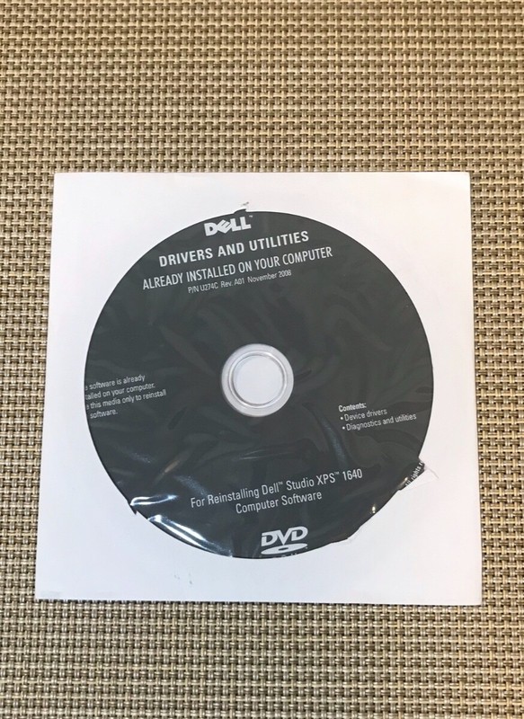 Drivers And Utilities Reinstall For Dell Studios XPS 1640 (DVD-ROM Nov, 2008) 
