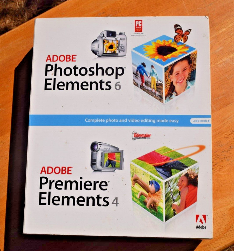 Adobe Photoshop Elements 6 and Premiere Elements 4 - 2 Discs Excellent