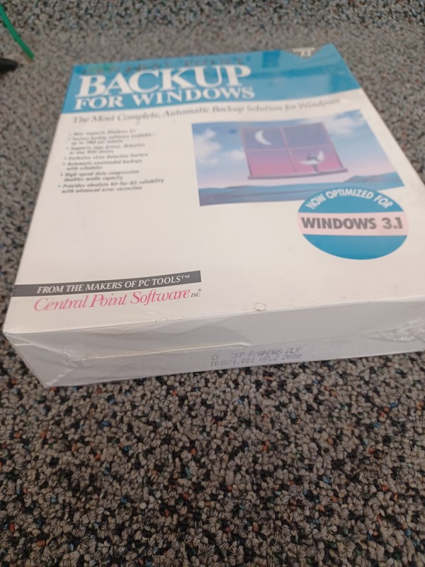 Central Point Version 7.2 Backup Software for Windows 3.25″ Disks Sealed VTG PC