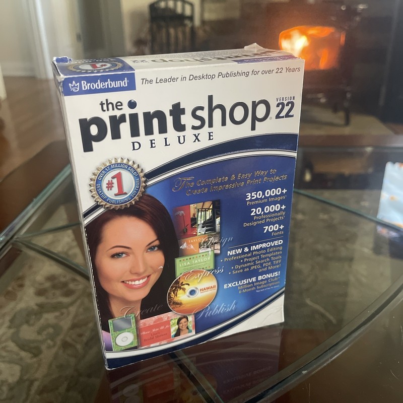 Print Shop Deluxe v22 4 CD Set Box Manual Version 22 Windows XP/2000 Complete VG