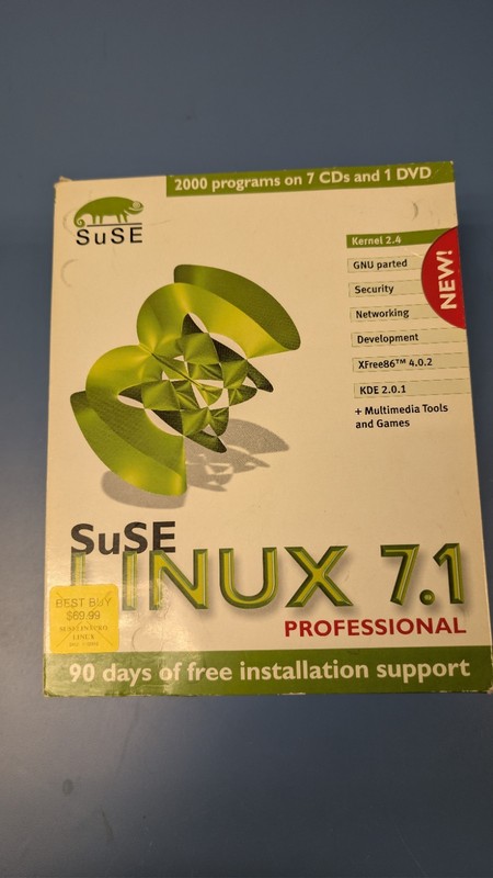 Suse Linux 7.1 Professional (CD-ROM, 2001) Big Box Vintage Software
