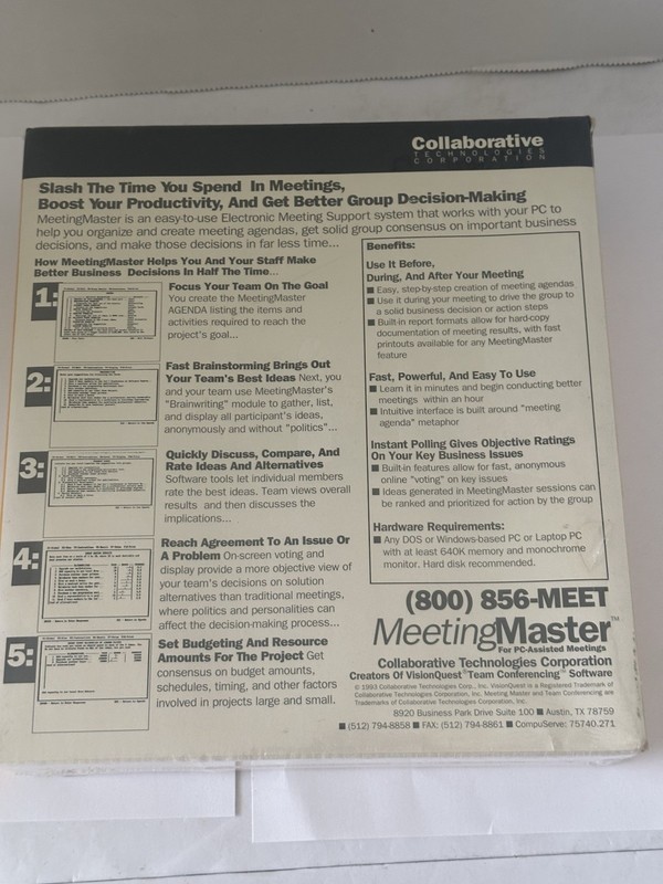 MeetingMaster For Pc-Assisted Meetings - Vintage Software 1993 gallery