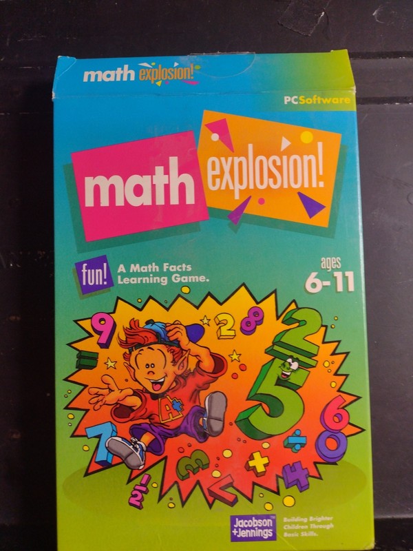 Math Explosion! PC Software IBM Compatible Floppy Ages 6-11 W/ Original Box VG+