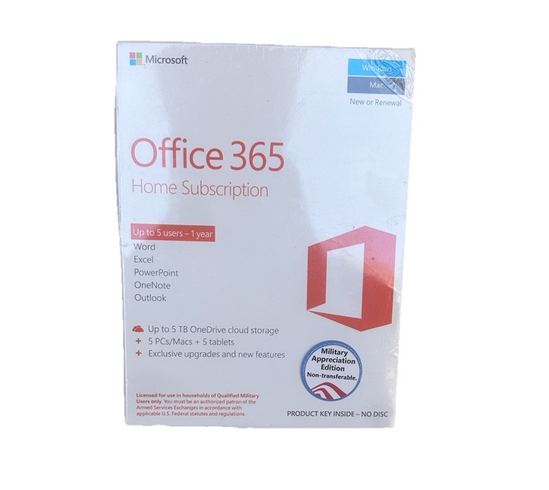 New Sealed Microsoft Office 365 Home Premium 1 Year Subscription