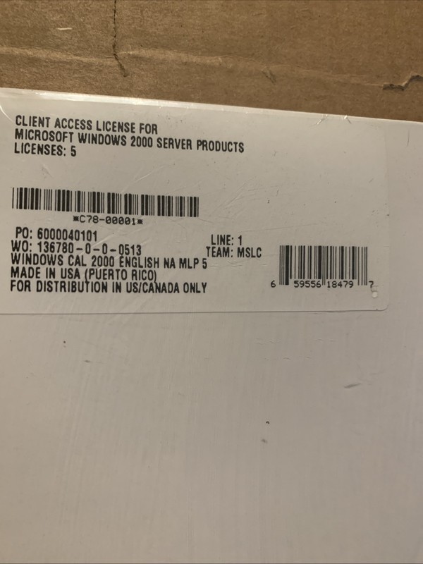 Microsoft Windows 2000 Server -5 Client License Pak Only gallery