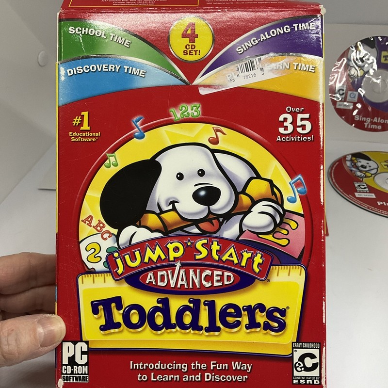 Jumpstart Advanced Preschool Toddler 4 Discs PC CD ROM RARE Complete gallery
