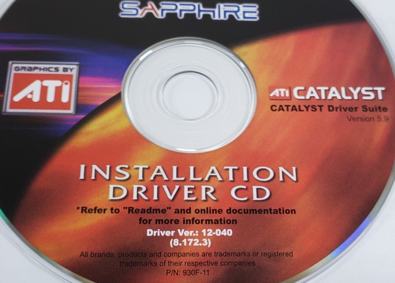ATI Sapphire Installation Driver CD : Catalyst Driver Suite version 5.9 w/ Guide gallery
