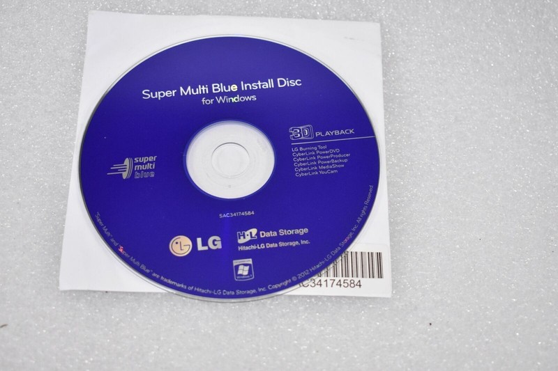 HITACHI-LG SUPER MULTI BLUE INSTALL DISC FOR WINDOWS SAC34174584 (BLUE)