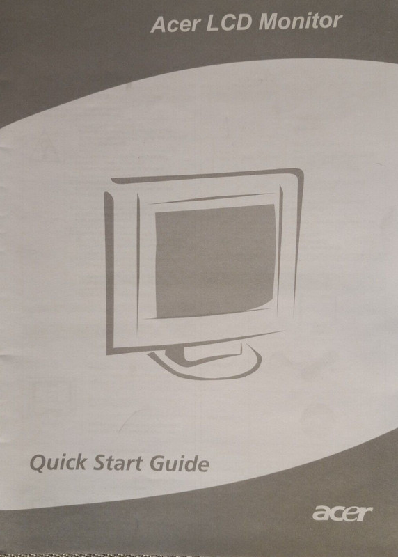 Acer Monitor CD And BOOK User's Manual For AL2216W LCD Screen Great Shape gallery