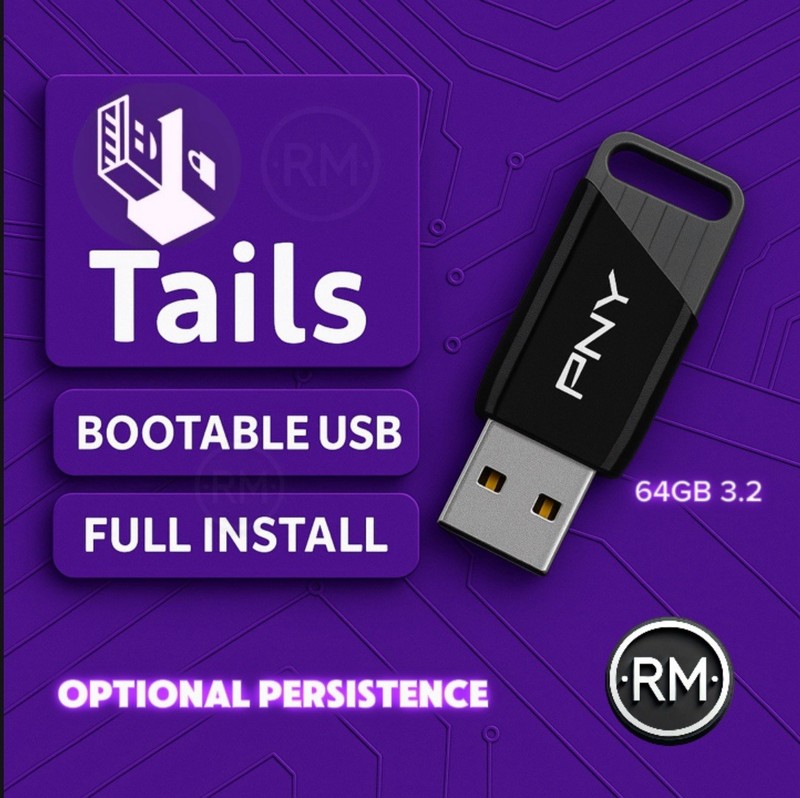 Tails Tor OS 6.15 | Full Install + Persistence | 64GB USB | Anonymous Browsing