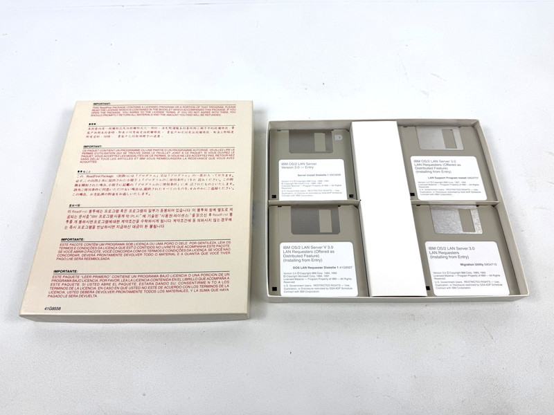 Vintage Rare IBM OS/2 Lan Server Version 3.0 Entry Set 3.5″ Floppy Disks Only