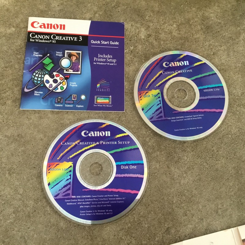 Canon Creative 3 & Printer Setup Windows 95 & 3.1 gallery