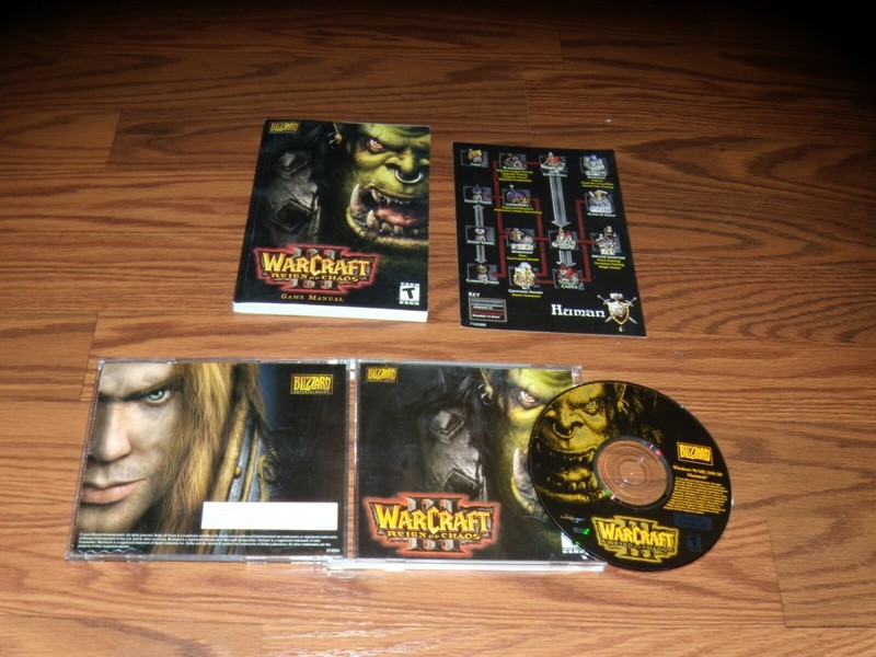 Warcraft II Reign of Chaos (PC, 2002) Game CD-ROM with manual and key