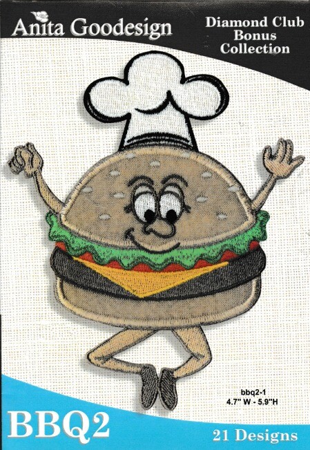 Anita Goodesign Diamond Club Bonus Collection: BBQ2 CD embroidery designs SEALED