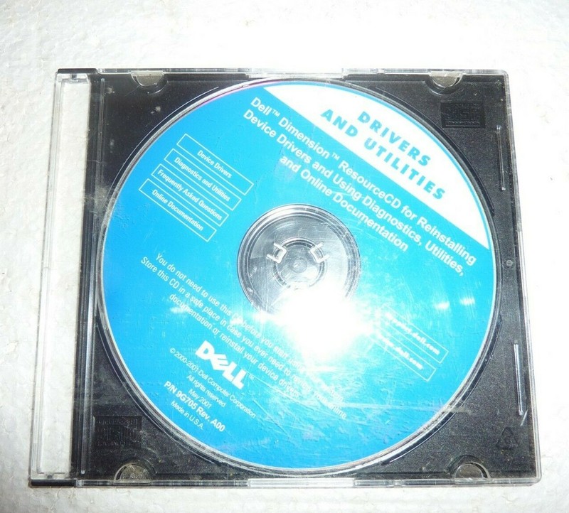 Dell Dimension Resource CD Reinstall Drivers & Utilities Computer P/N 9G705 S18