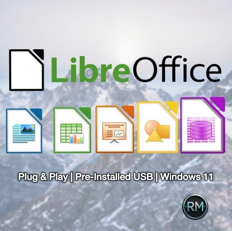 LibreOffice Suite | Open-Source Portable USB Drive for Windows 11 | 8GB