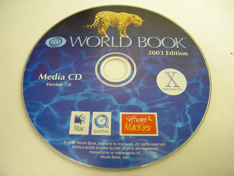 Macintosh OS-X Apple World Book 2003 Edition Media CD Computer Software 7.0 gallery