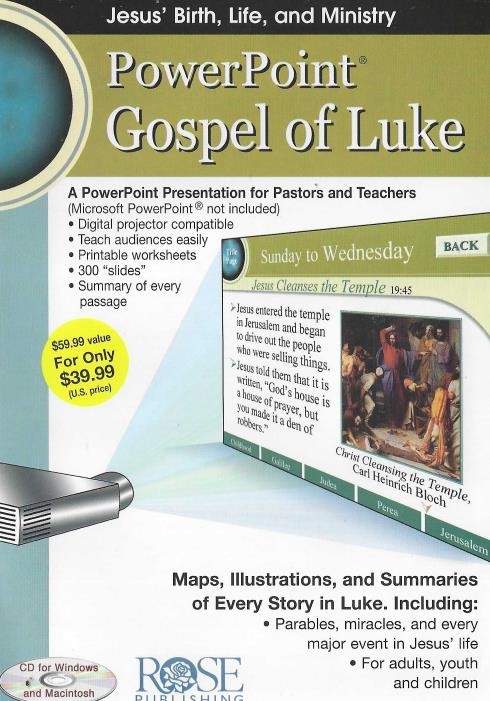 Gospel Of Luke: Jesus’ Birth, Life And Ministry Powerpoint PC CD church teaching