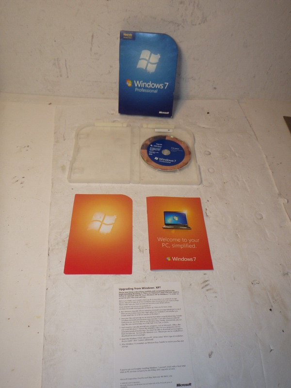 Microsoft Windows 7 Professional Upgrade 32/64 Bit DVDs W/Product Key