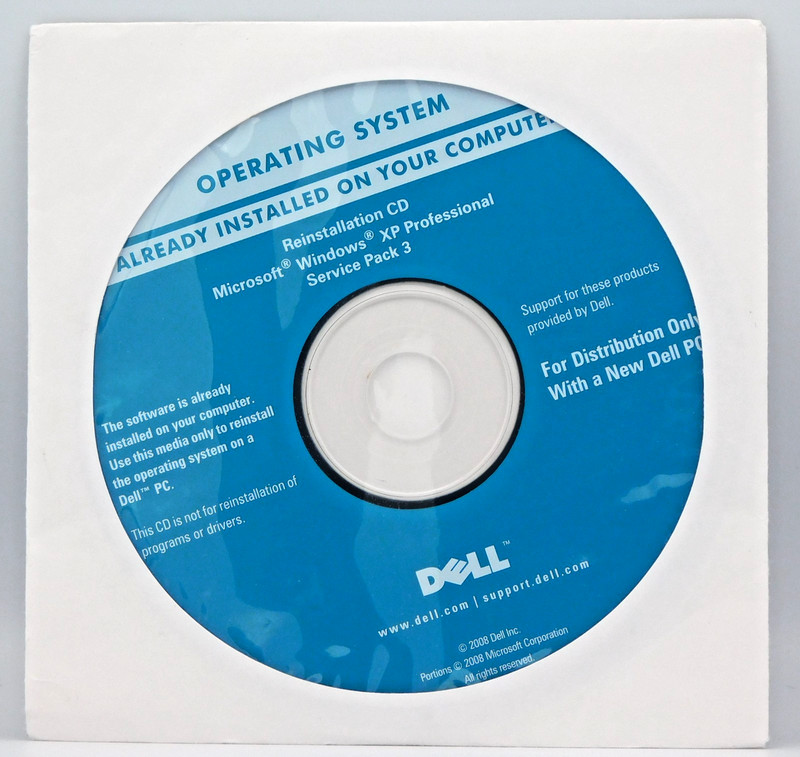 Windows XP Professional SP3 Reinstallation CD for Dell