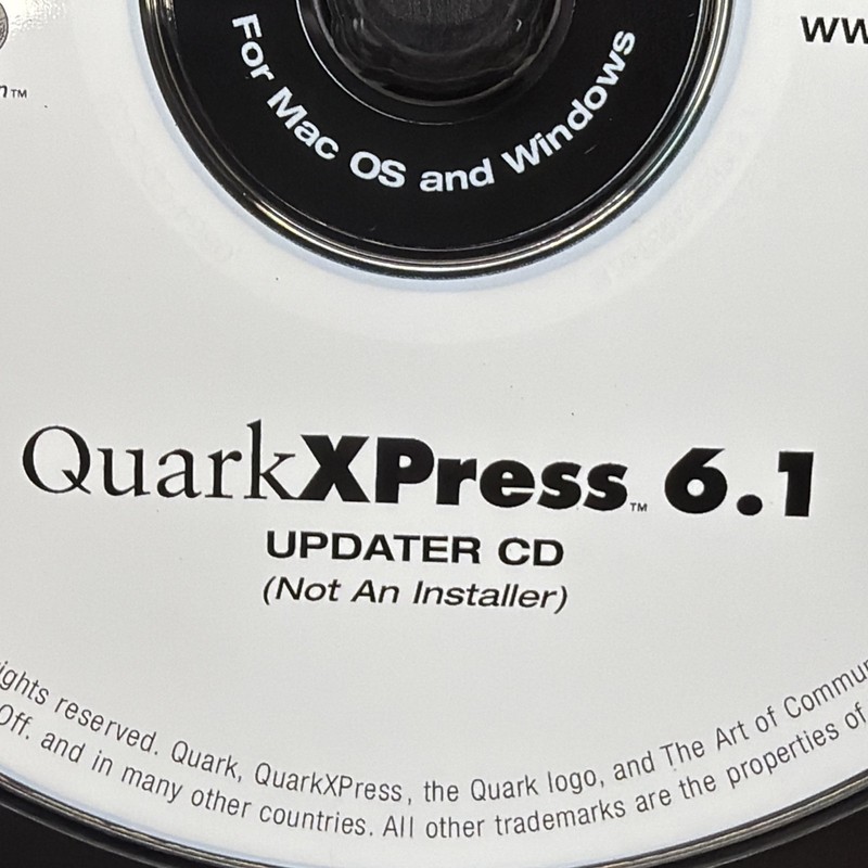 QuarkXpress 6.1 Updater CD -Not installer- with product Key - Windows gallery