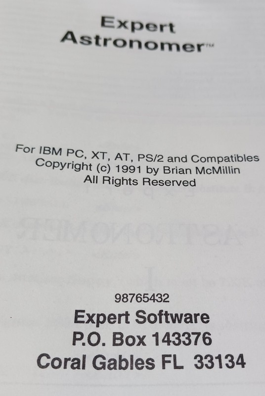 Vintage "Expert Astronomer" Publisher's Expert Software IBM/Tandy gallery