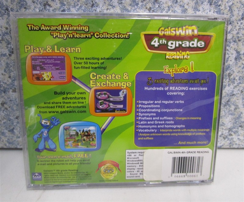 Software PC Galswin 4th Grade Reading Ages 9-10 NEW SEALED Jewel gallery