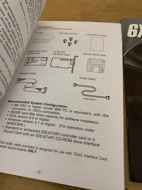 6X CD-ROM Drive Kit Hardware/Software Installation Guide TEAC gallery