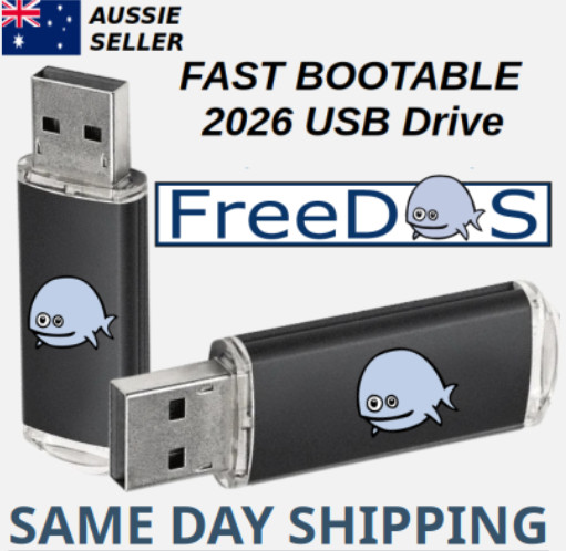 FreeDOS Latest Version Bootable USB Flash Drive Fast Victoria Shipping 2026