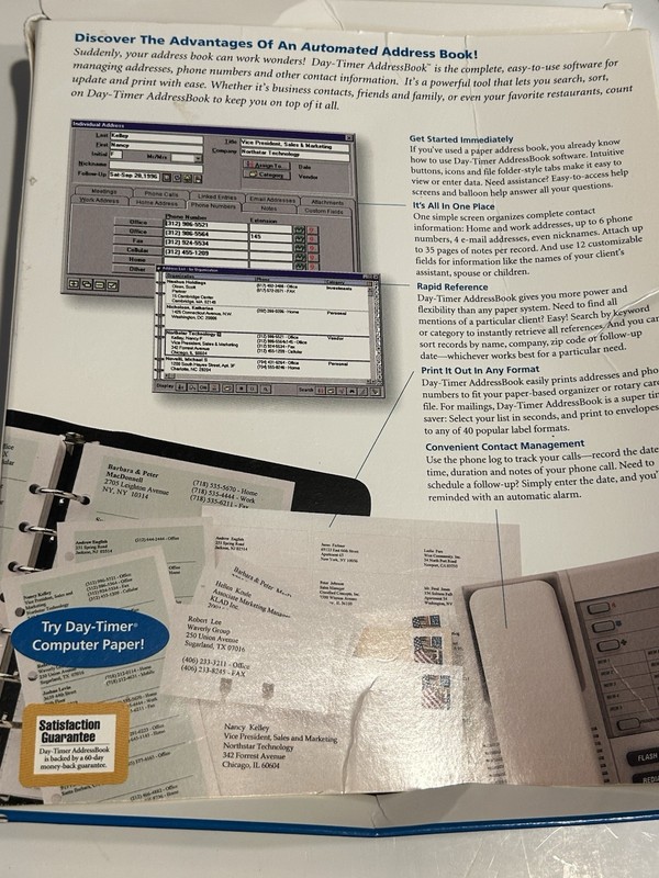 Vintage Day-Timer Organizer Address Book Windows 95 3.1 3.5 Floppy NEW Disk NOS gallery