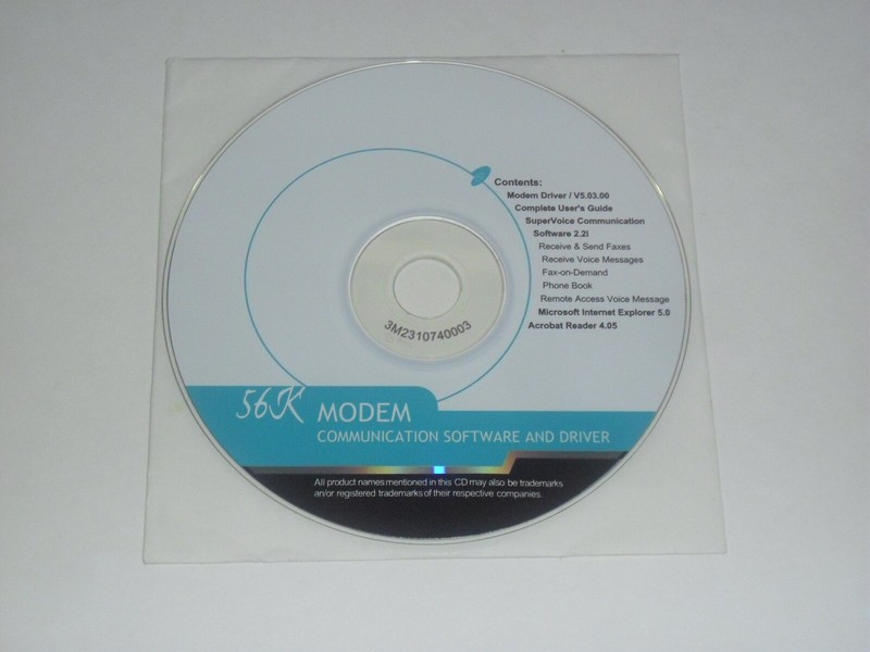I105 V.92/V.90 PCI 56k Modem Communication Software and Driver Installation CD