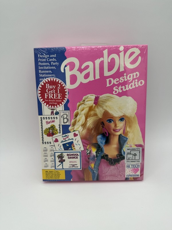 New Sealed Barbie Design Studio IBM Tandy 1991 Hi-Tech Expressions VINTAGE