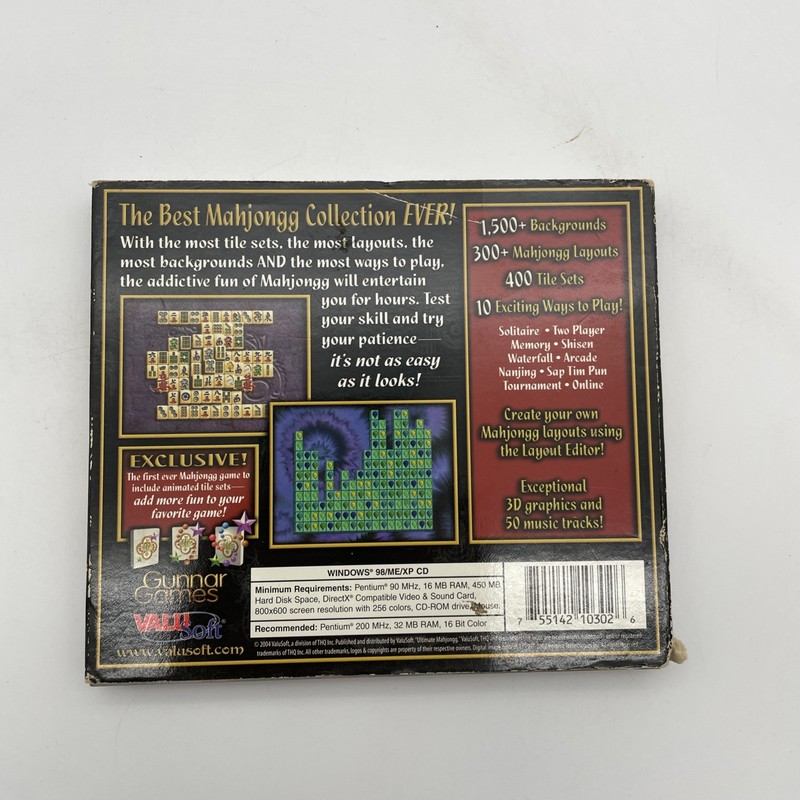 Ultimate Mahjongg 10 (PC CD-ROM, 2004, 400 Tile Sets w/ 1500+ Backgrounds) gallery