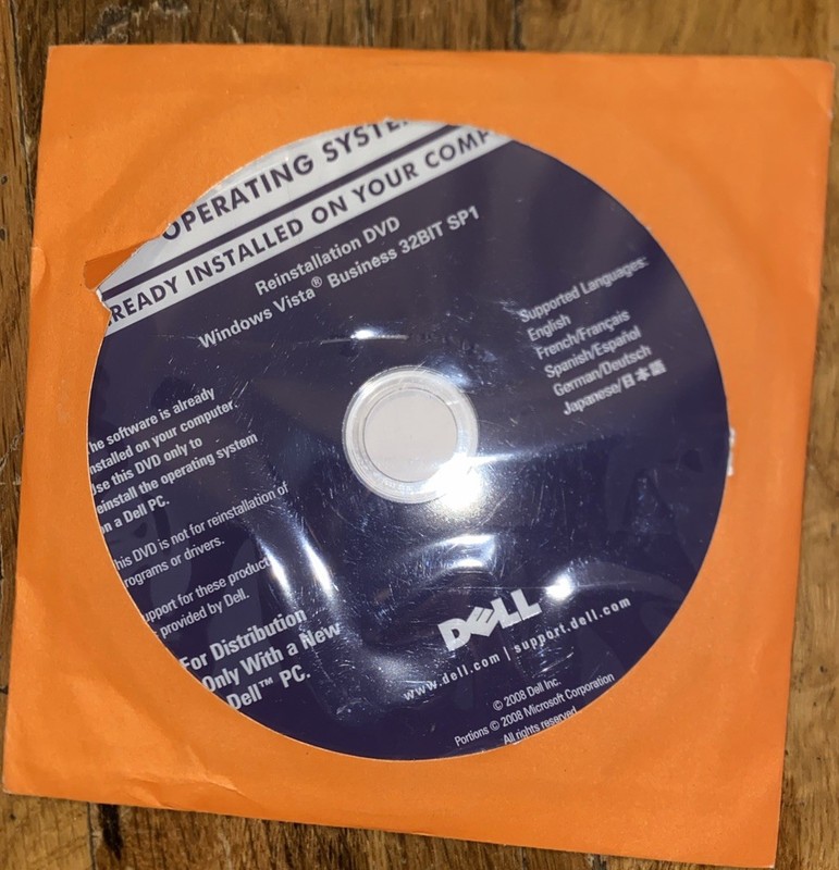 Dell Reinstallation DVD Windows Vista Business 32bit SP1