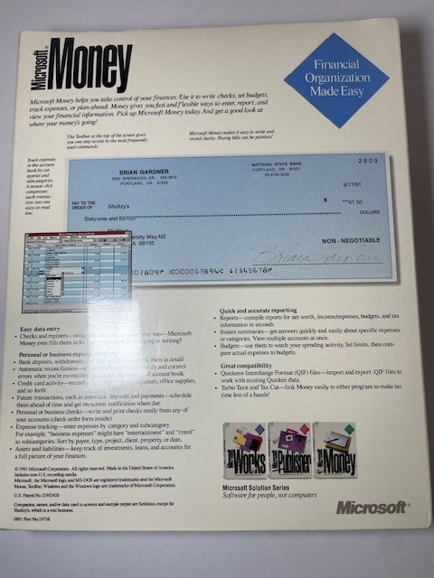 1991 Microsoft Money Sealed Big Box PC Software – Vintage 90s Windows Floppy gallery