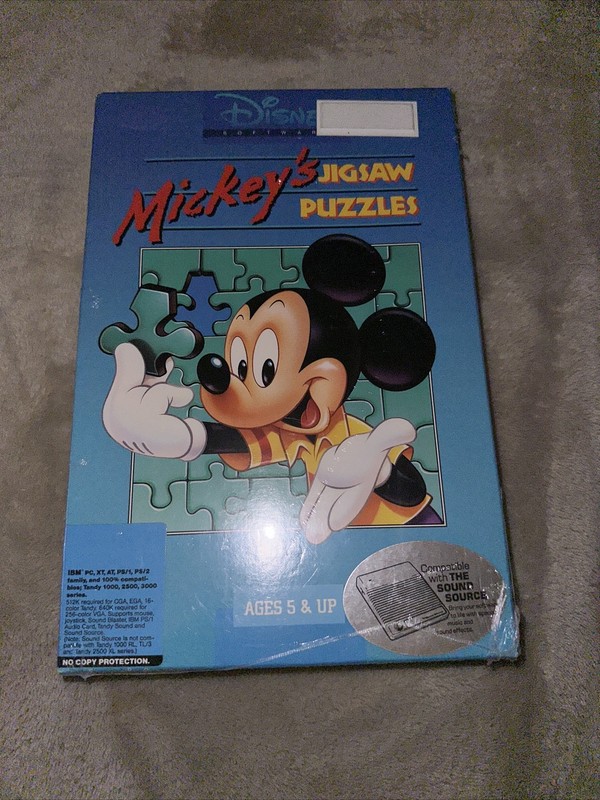 mickey’s jigsaw puzzles ibm pc 3.5 5.25 Brand NEW Sealed gallery