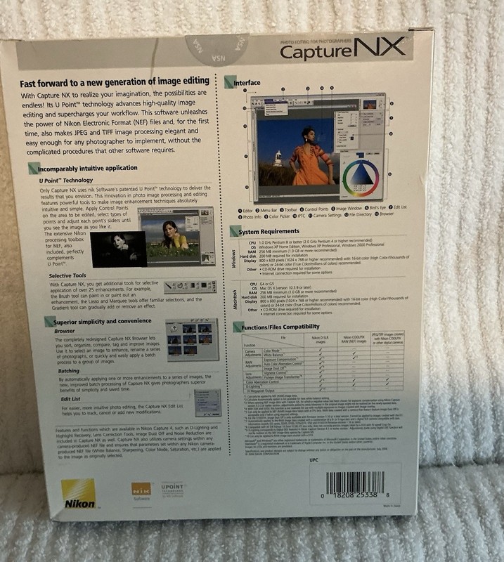Nikon Capture NX Photo Editing Software Full Retail Box - NEW/SEALED gallery