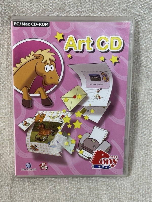 Art CD Pony PC Mac CD-ROM Kids Craft Design Software w/ Manual