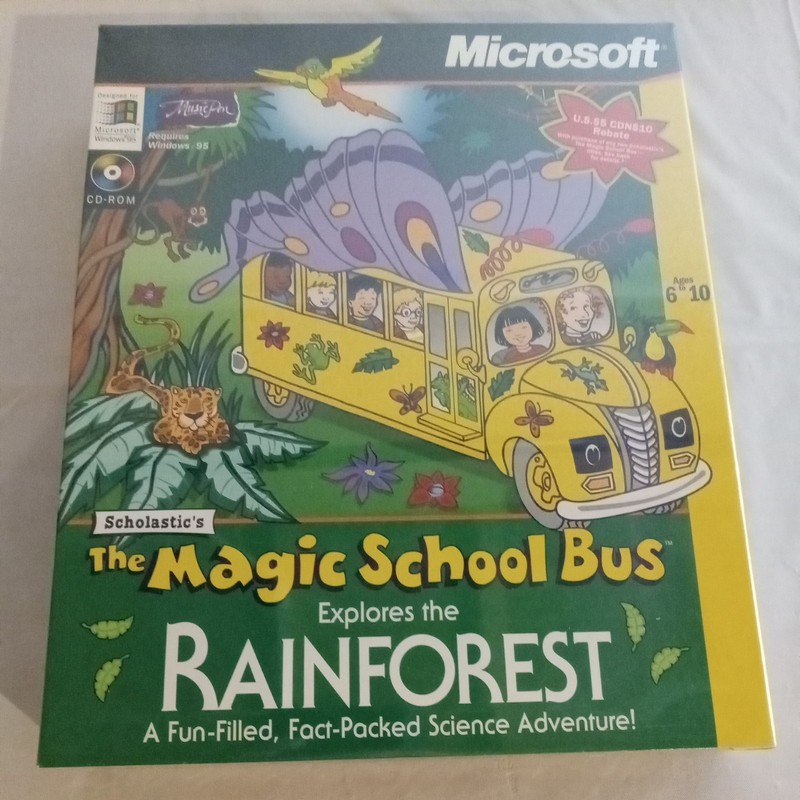 Scholastic’s The Magic School Bus Explores the Rainforest (PC) Vintage New