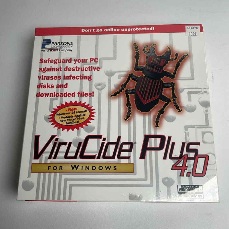 ViruCide Plus 4.0 CD-ROM for Windows 3.1 / 95 and DOS 1996 Parsons Technology